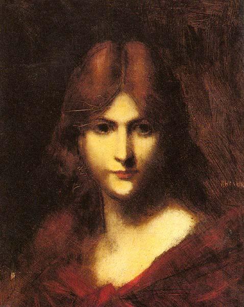 Jean-Jacques Henner A Red Haired Beauty oil painting picture